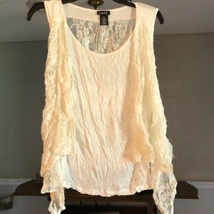 White tank top with lace